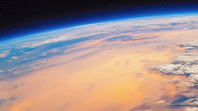 Earth atmosphere and clouds from orbit