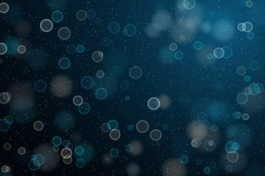 Abstract pixel art pattern with blue and green circles on a dark background