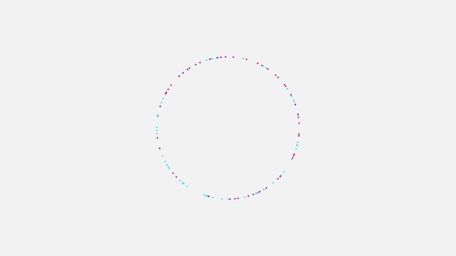Colorful dotted circle with red and blue points