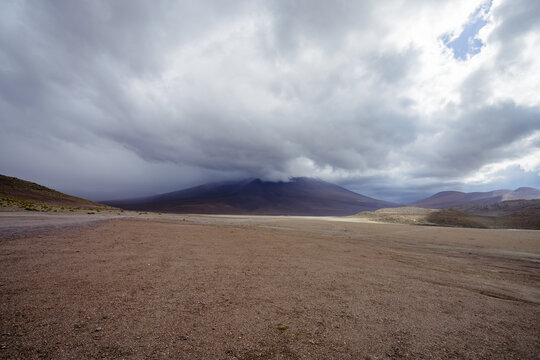 Vast altiplano plain under dramatic storm clouds, Sud L&iacute;pez, Potos&iacute;, Bolivia