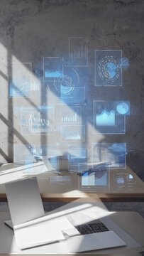 Laptop with data visualization interface