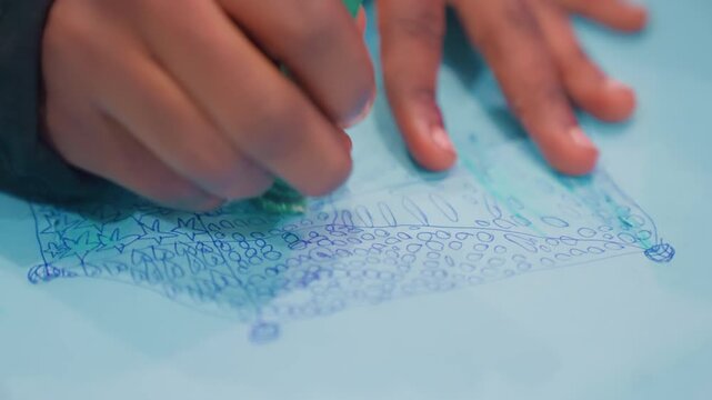 Young children engaging in art. Youngsters exploring colors and textures through hands on play. Children experimenting with crayons and textured paper in playful crafting session at home