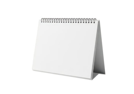 Blank white desk calendar for notes and planning isolated on transparent background