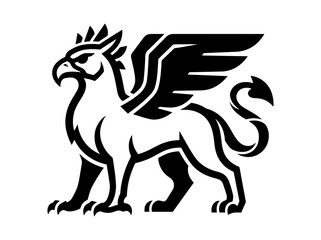 Naklejka premium Mythical Griffin Crest Isolated