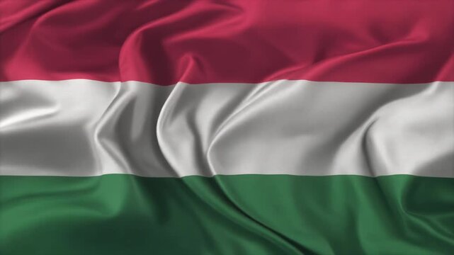 Waving Hungary National Flag Silk Texture 4K Generative AI