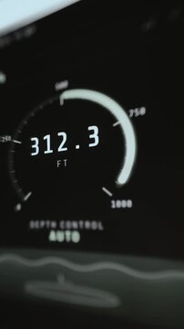 submarine depth gauge rises to 313.4 feet