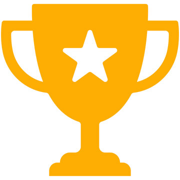 Orange Trophy Cup Icon with star symbol representing business success and achievement.
Growth, leadership and goal accomplishment concept, isolated PNG transparent background
