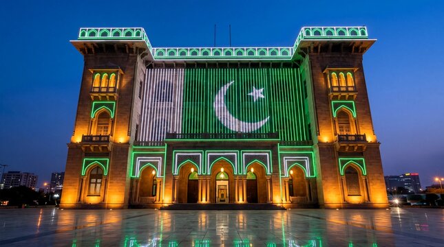Mohatta Palace Karachi Pakistan Flag Illumination