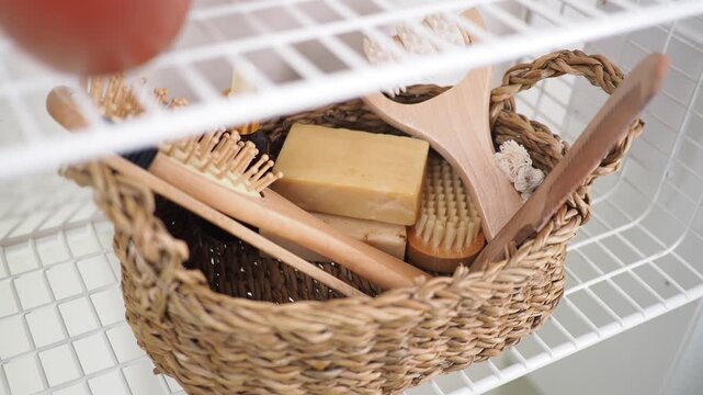 Natural items in woven basket