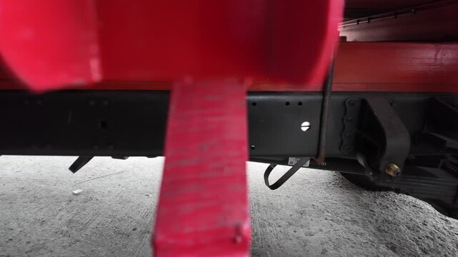 chassis components. underneath vehicle shot 