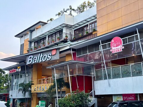 Bandung, Indonesia - July 22, 2026: Balubur Town Square (Baltos) shopping mall building exterior in Bandung, West Java, Indonesia. A clean and bright urban landscape shot of a popular local commercial