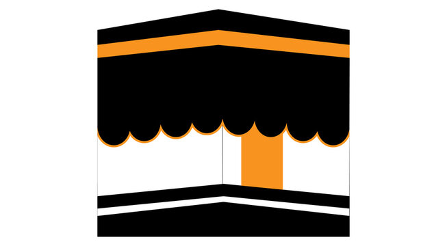Kaaba Sharif Islamic Holy Site Illustration for Hajj Umrah Pilgrimage Isolated On Transparent