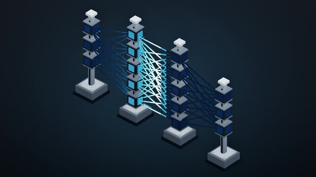 Neural Network Realistic Diagram, AI Thinking Brain, AI Structure