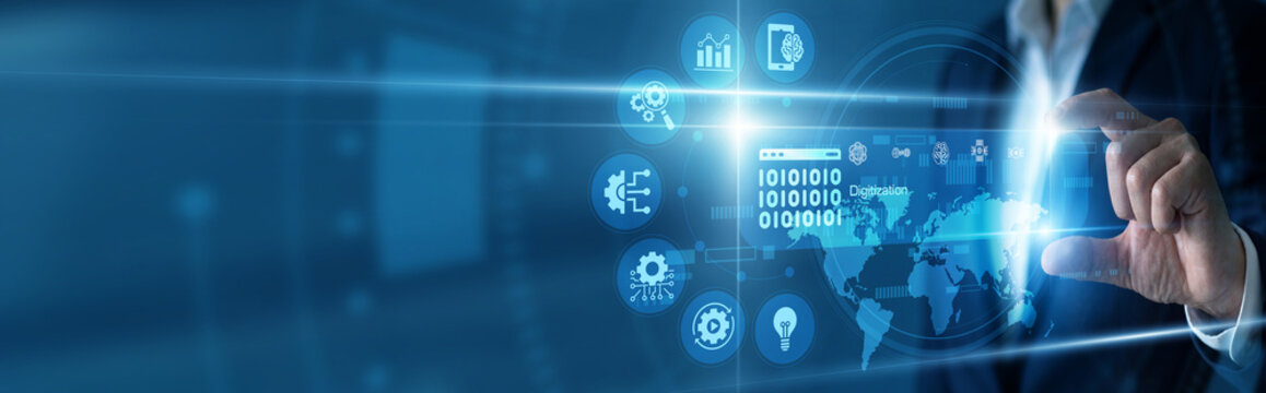Digital archivist scans paper files into Digitization systems, converting legacy archives into secure, searchable digital formats to preserve historical records and optimize data retrieval.