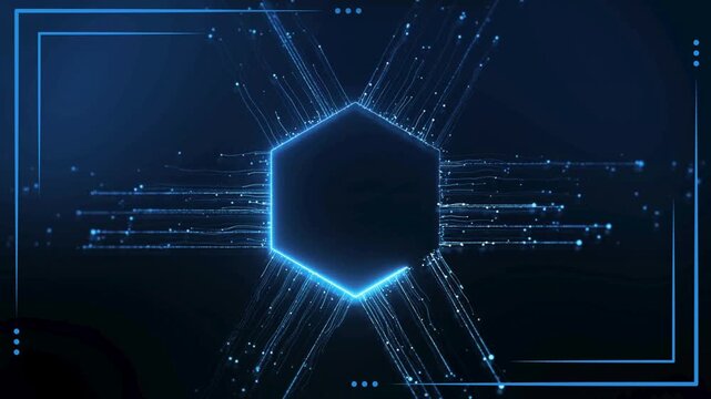 Futuristic Coming Soon Animation with Digital Blue Energy