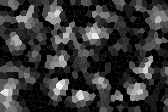 Abstract grayscale voronoi cellular pattern background monochrome geometric mosaic texture with dark and light cells