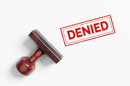Denied rubber stamp marking a refusal concept