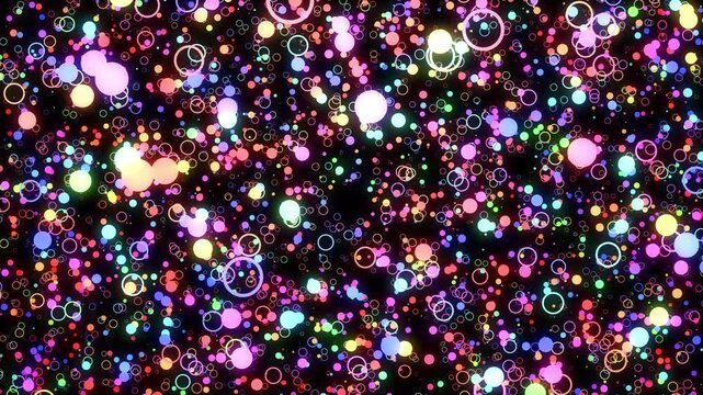 2D circle colorful shapes flying Particles space abstract background