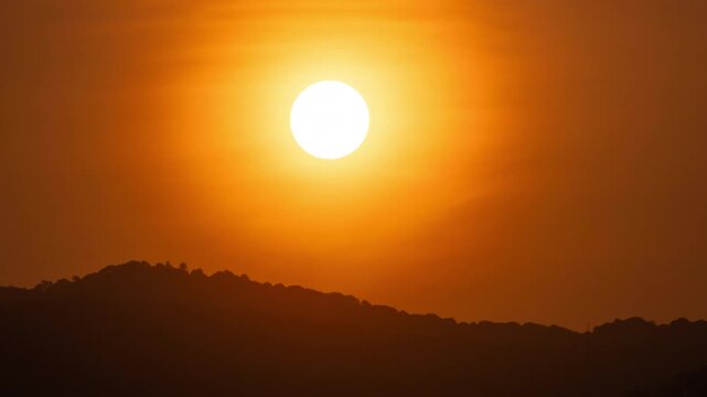 Beautiful morning sunrise time-lapse, clear sky and bright sun light coming up.