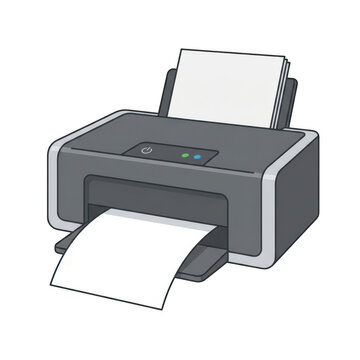 Modern printer isolated on transparent background