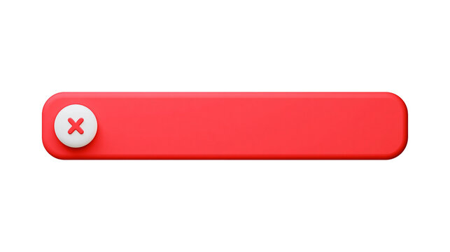 Red rounded rectangle with white close button