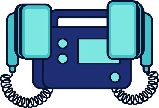 Automated external defibrillator medical device illustration in flat style
