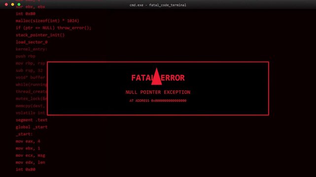 Computer source code for system programming on dark background