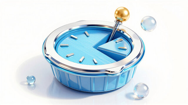 Abstract Blue 3D Timer Concept for Time Management