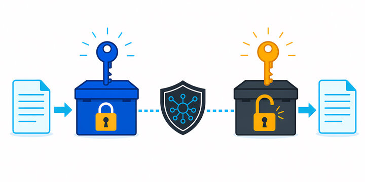 Public key private key encryption exchange illustration