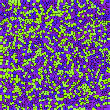 Neon purple and lime green abstract tessellation pattern