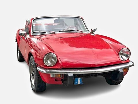 Triumph Spitfire red convertible classic British sports car