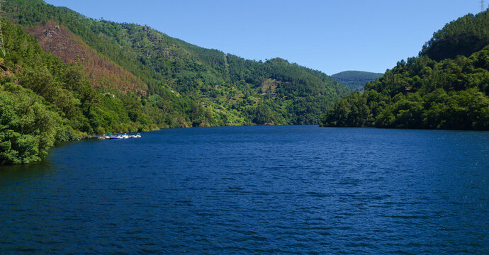 Landscapes Along the Hiking Route from Os Peares to Mirador Alto de Picota viewpoint in Ribeira Sacra, Galicia, Spain