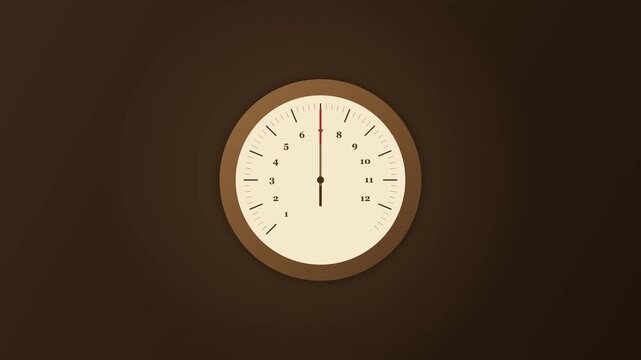 Vintage speedometer needle moving on brown background