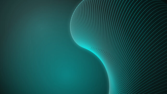 Glowing teal abstract lines create flowing geometric patterns with subtle light gradients in this artistic modern digital graphic design background