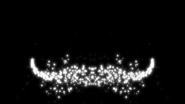 4k Luxury white glitter sparkles line, sparkling stars shine animation, starlight dust line, light line effect on black screen, glowing star particles burst, doodle stars motion.