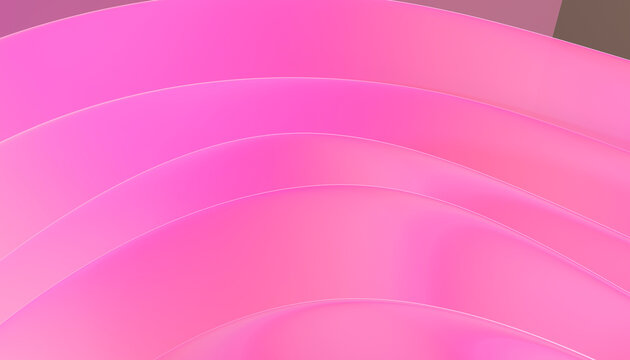 Smooth pink curved layered surface in an abstract design