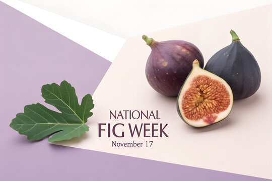 Fresh whole and sliced figs on textured background for national fig week
