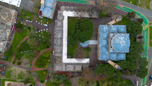 Manisa - Turkey, February 20, 2026. Historical mosques in Manisa city center; Hafsa Sultan and Muradiye Mosques.