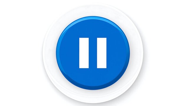 Modern pause button icon on white background.
