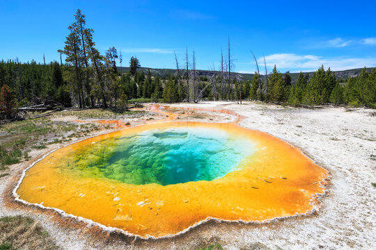 USA, Wyoming, Yellowstone National Park, Upper Geyser Basin, Morning Glory Pool