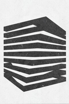 An abstract geometric cube represents modern minimalism
