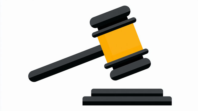 Gavel icon, judge hammer symbol, law and justice concept vector illustration