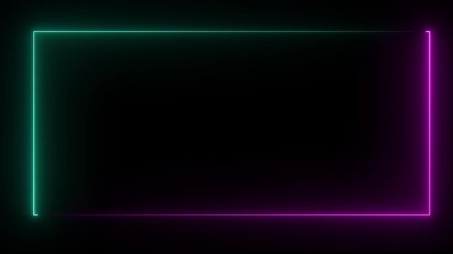Neon abstract rectangle shape line animation.abstract glowing neon rectangle border. Neon abstract rectangle shape line animation.abstract glowing neon rectangle border. neon border frame,