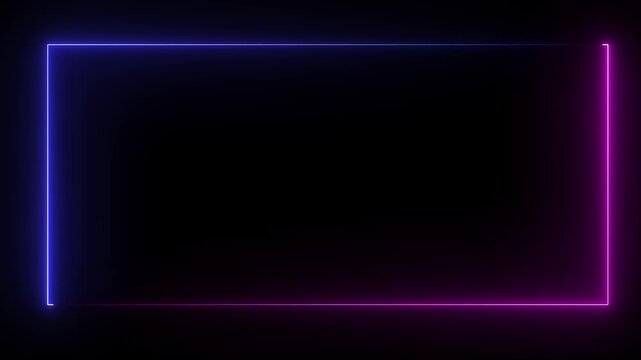 Neon abstract rectangle shape line animation.abstract glowing neon rectangle border. Neon abstract rectangle shape line animation.abstract glowing neon rectangle border. neon border frame,