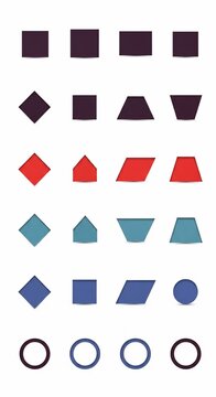 Vibrant Geometric Study: Digital Art of Abstract Shapes in Bold Hues