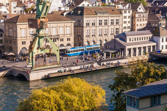 Switzerland, Zurich, View to Limmatquai