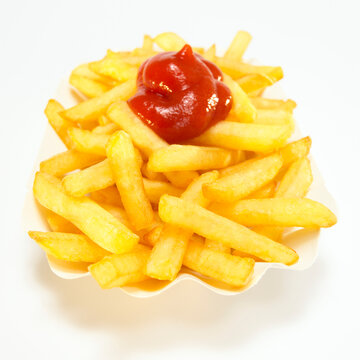 French fries with ketchup