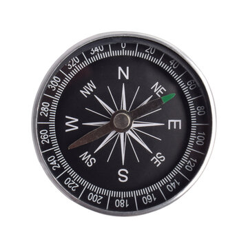 Metal Compass Isolated on White Background