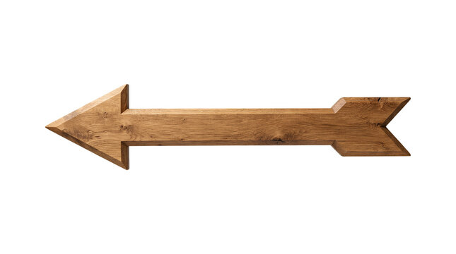 Handcrafted wooden arrow sign made from natural oak wood is displayed against a plain grey background for rustic home decor.