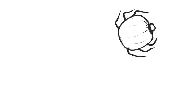 A nasty round tick or bug or insect crawls off the screen.